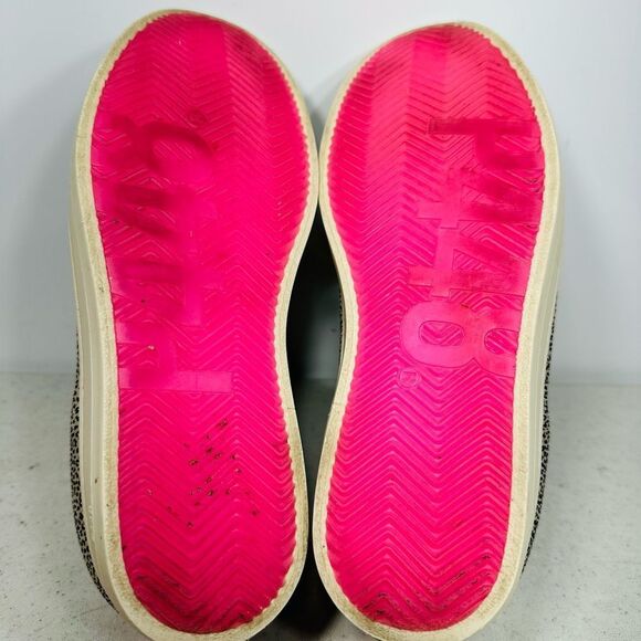 P448 Womens Black Leopard Print Lace Up Low Top You Can Surf Later Sneakers 37-6 - Picture 7 of 8